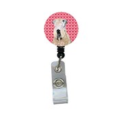TEACHERS AID Wheaten Terrier Soft Coated Retractable Badge Reel Or Id Holder With Clip TE238980